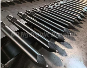 Maanshan DongQiang mashinalari HB20G SB81 SB100 SB121 SB131 SB151 uchun Shlangi to'xtatuvchining Moil Chisel 135 * 1300 140 * 1300 yuqori sifatli ehtiyot qismlarini ishlab chiqarish